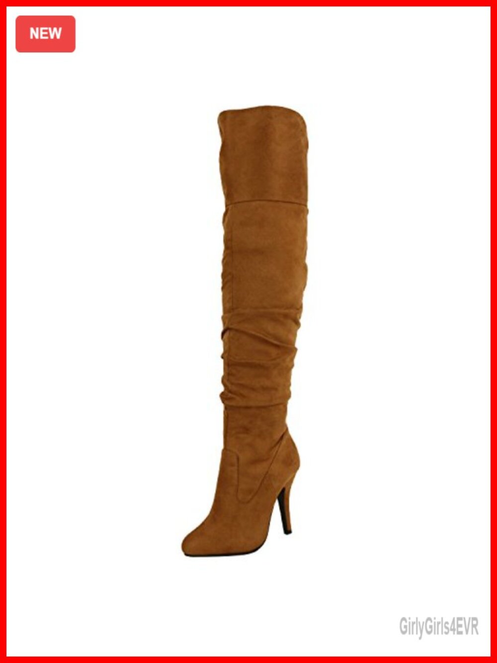 Faux Leather Knee High Stiletto Boots Pull On Over The Knee